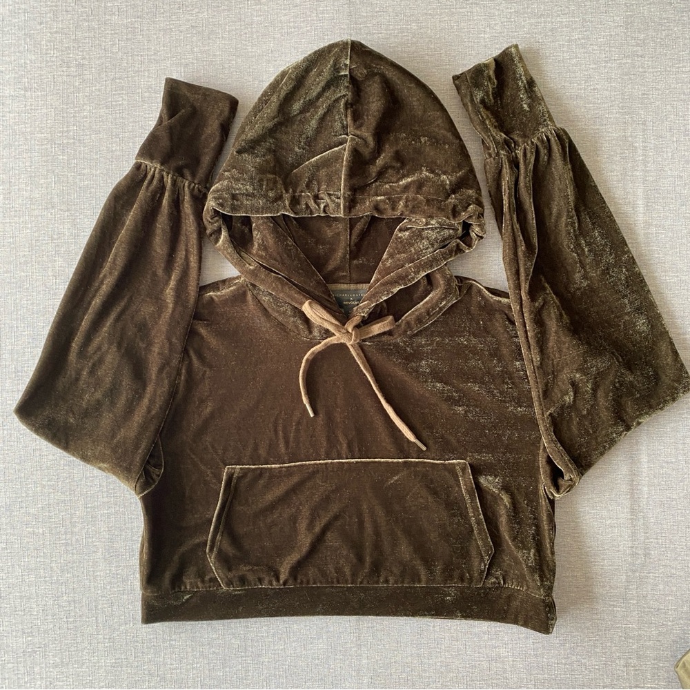 Michael Costello X Revolve | Stylish Comfy Velvet Jogger Sweatsuit Set Size XS - Picture 7 of 15